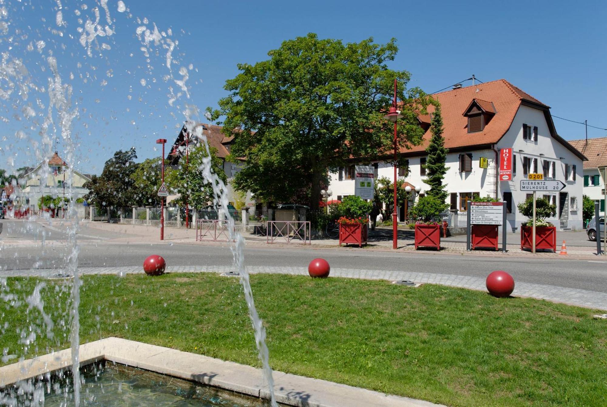 Logis Hotel Restaurant Au Lion Rouge Bartenheim Esterno foto
